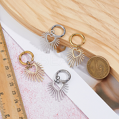 2Pairs 2 Colors 304 Stainless Steel Hoop Earrings EJEW-HS0001-25-1