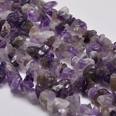 Chip Natural Amethyst Beads Strands X-G-N0134-19-1