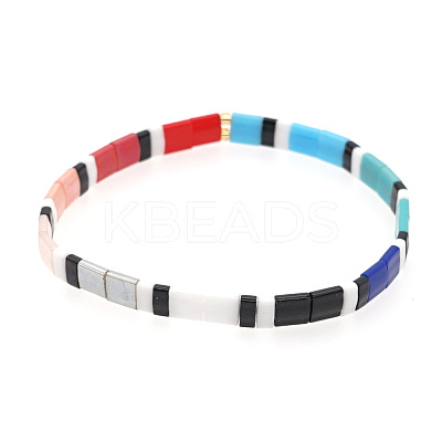 Rainbow Bohemian Style Glass Beads Stretch Bracelets RM1844-25-1
