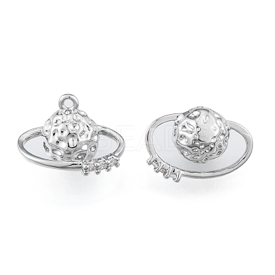 Brass Micro Pave Clear Cubic Zirconia Pendants KK-N216-567P-1