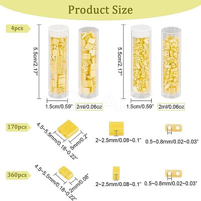 530Pcs 2 Style 2-Hole Glass Seed Beads SEED-NB0001-74-1