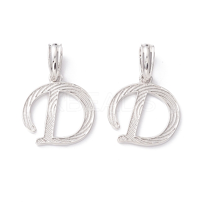 Rack Plating Eco-Friendly Brass Letter Pendants KK-K265-02P-D-1