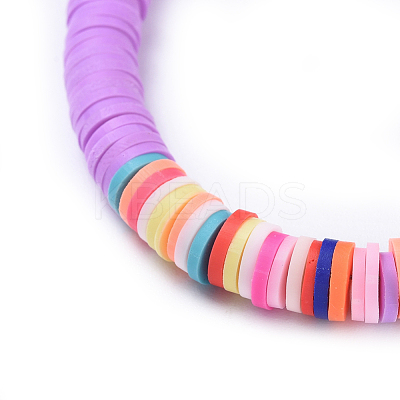 Handmade Polymer Clay Heishi Beaded Necklaces NJEW-JN02448-01-1