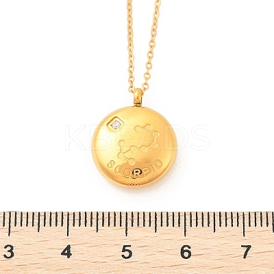 304 Stainless Steel Clear Cubic Zirconia Constellation Pendant Necklaces NJEW-R021-02G-08-1