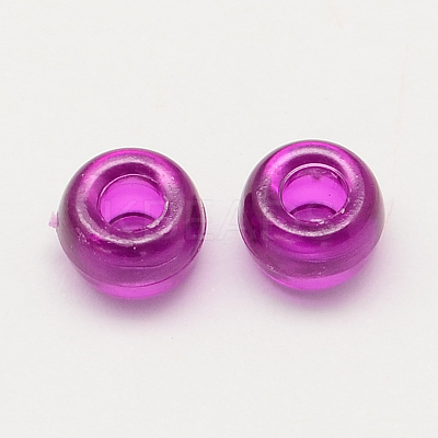 Transparent Acrylic European Beads X-MACR-Q156-02-1
