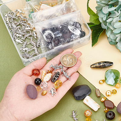 Animal Pendants with Beads Kit for DIY Jewelry Making DIY-FH0003-41-1