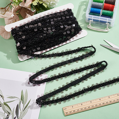 5 Yards Paillette with Glass Seed Bead Ribbons OCOR-BC0007-67A-1