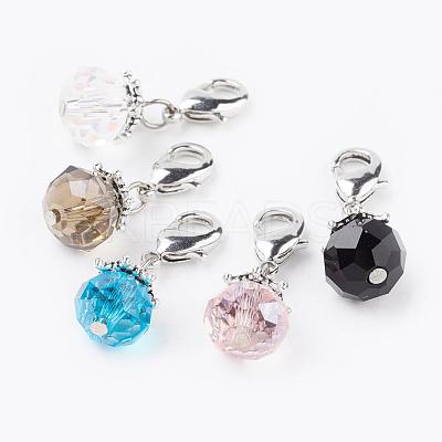 Electroplate Glass Beads Pendant Decorations HJEW-JM00312-1