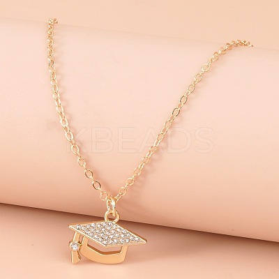 Graduation Theme Alloy Crystal Rhinestone Pendant Necklaces FS-WG07ADB-01-1