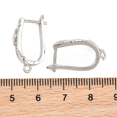 Brass Micro Pave Cubic Zirconia Hoop Earring Findings CU-CBAB5B4-04P-1