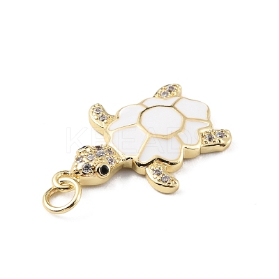 Rack Plating Brass Micro Pave Cubic Zirconia Pendants KK-C021-01G-04-1
