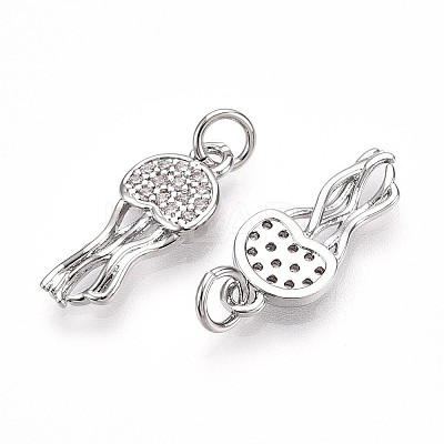 Brass Micro Pave Cubic Zirconia Pendants KK-N257-12P-1