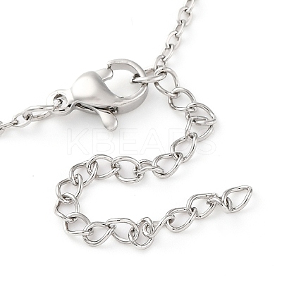 Rectangle Brass Pave Cubic Zirconia Pendant Necklaces for Women NJEW-G156-01P-07-1