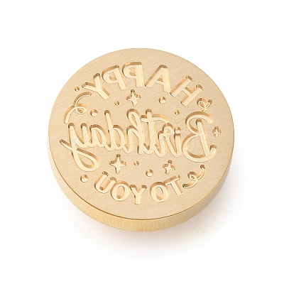 Golden Tone Wax Seal Brass Stamp Heads AJEW-U008-02G-16-1