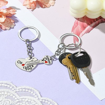Valentine's Day Key & Heart Alloy Split Keychain KEYC-YW00054-1