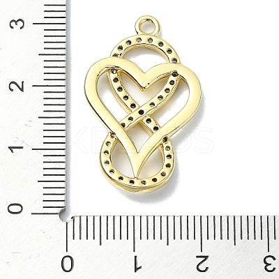 Rack Plating Real 18K Gold Plated Brass Micro Pave Cubic Zirconia Pendants KK-B084-16G-1