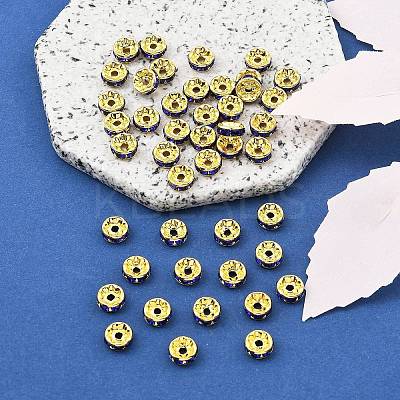 Brass Rhinestone Spacer Beads RB-A014-Z8mm-05G-1