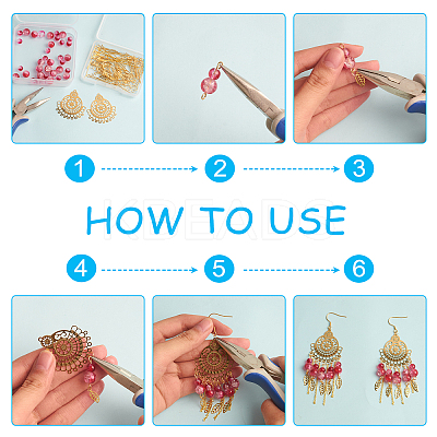 DIY Filigree Dangle Earring Making Kit DIY-UN0003-49-1