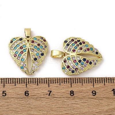 Brass Micro Pave Cubic Zirconia Pendants KK-F903-09G-1