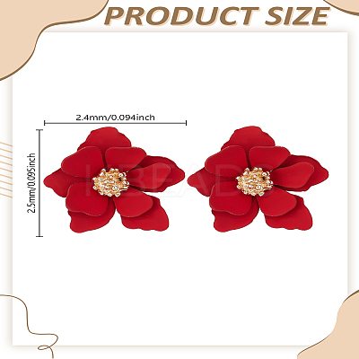 1 Pair Sweet and Stylish Multi-layer Petal Flower Stud Earrings for Women EJEW-LP0007-018-1