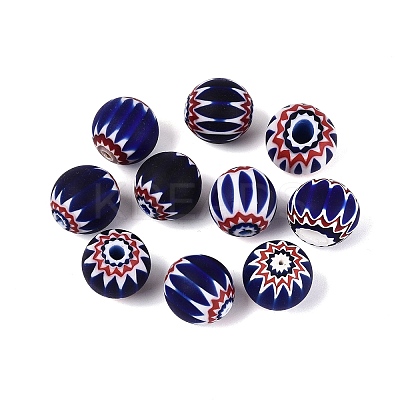 Handmade Millefiori Glass Round Beads LA-N002-12B-1