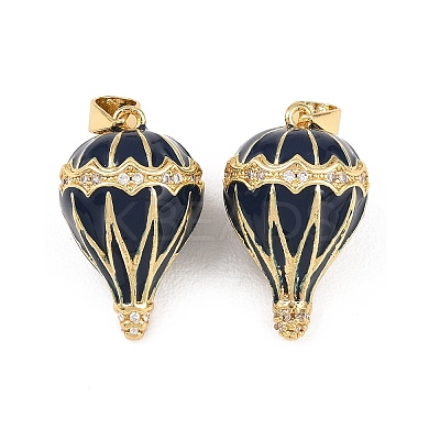 Brass Micro Pave Cubic Zirconia Enamel Pendants KK-Z146-06G-02-1