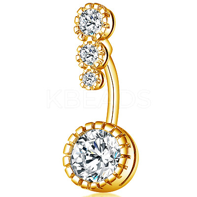Clear Cubic Zirconia Belly Button Rings WG9960A-04-1