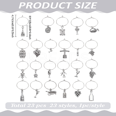 Tibetan Style Alloy Wine Glass Charms AJEW-LP00002-1