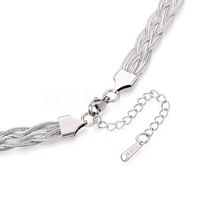 9MM 304 Stainless Steel Braided Herringbone Chain Necklaces NJEW-N058-18P-1