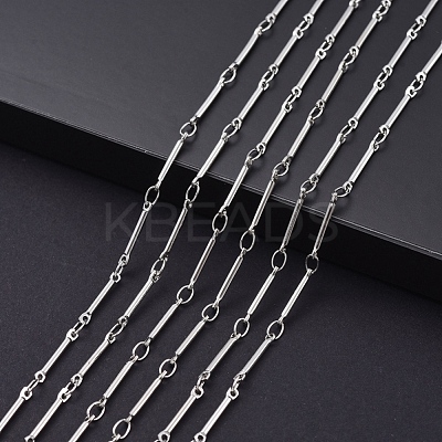 3.28 Feet Real Platinum Brass Bar Link Chains X-CHC-R126-13P-1