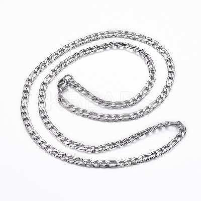 Non-Tarnish 304 Stainless Steel Figaro Chain Necklaces LS-NJEW-H445-18P-1