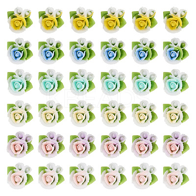 200Pcs Flower Opaque Resin Cabochons CRES-TA0001-73-1