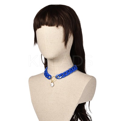 Ring with Natural Pearl Pendant Necklace for Teen Girl Women NJEW-JN03712-1