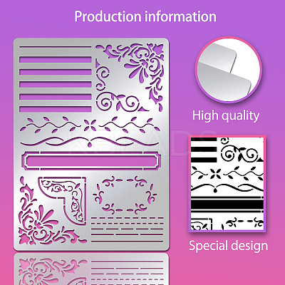 Stainless Steel Cutting Dies Stencils DIY-WH0289-024-1