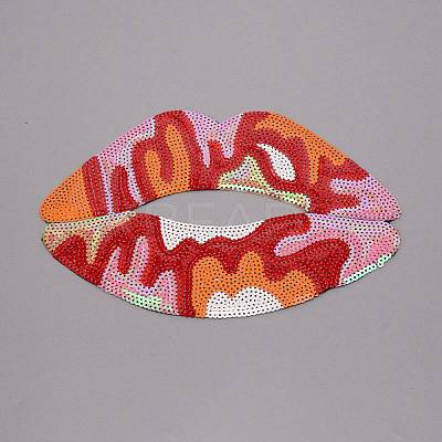 Lip Computerized Embroidery Cloth Iron On Patches FIND-WH0094-16B-02-1