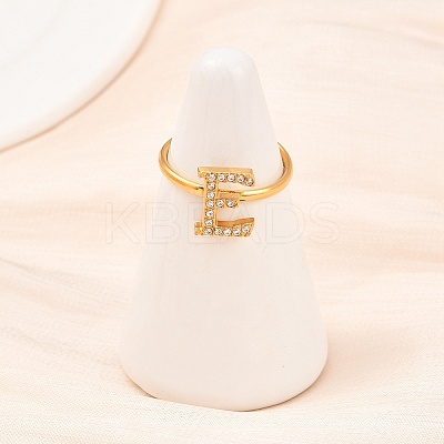 304 Stainless Steel Micro Pave Cubic Zirconia Cuff Open Rings RJEW-D336-01G-07-1