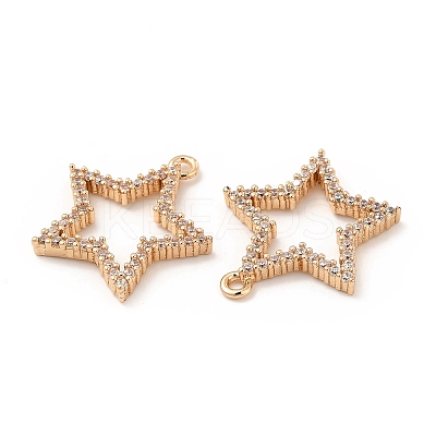 Brass Micro Pave Cubic Zirconia Pendants KK-E071-14KCG-1