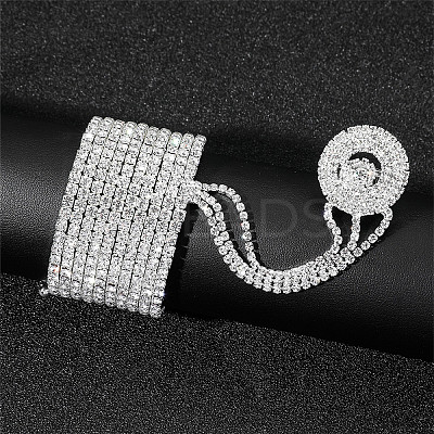 Brass Rhinestone Multi-strand Bracelets FS-WG4104F-01-1