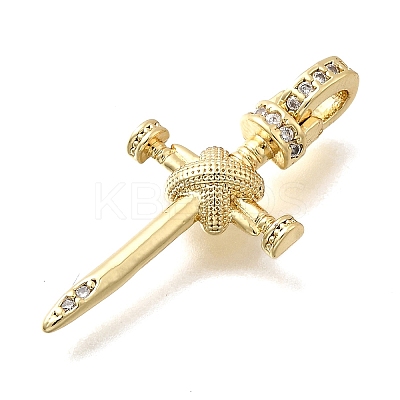 Brass Micro Pave Cubic Zirconia Pendants KK-P336-29G-1