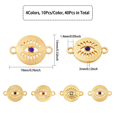 40Pcs 4 Colors Alloy Connector Charms FIND-FH0010-77-1