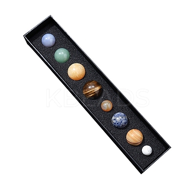 Natural Gemstone Eight Planets of the Solar System Display Decorations G-F734-13-1