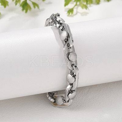 304 Stainless Steel Link Chains Bracelets BJEW-P351-02P-1