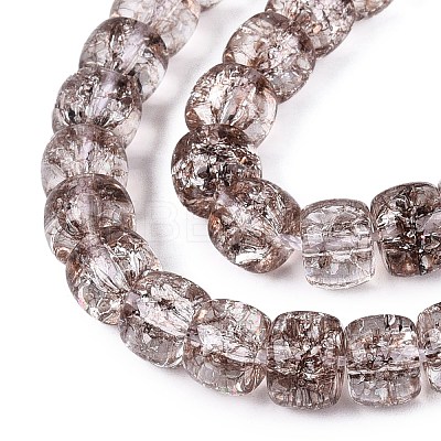 Crackle Transparent Glass Beads Strands GLAA-N069-03A-02-1