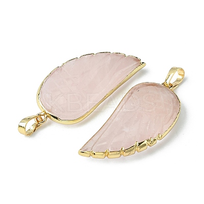 Natural Rose Quartz Pendants G-O204-03D-1