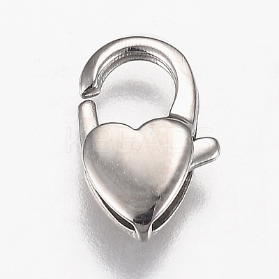 Non-Tarnish Polished 316 Surgical Stainless Steel Lobster Claw Clasps X-STAS-Z013-08P-1