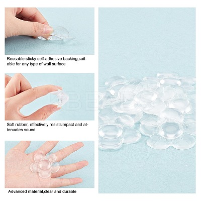 10Pcs Door Knob Wall Shield Transparent Soft Silicone Wall Protector AJEW-GF0003-21-1
