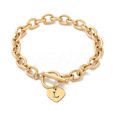 Golden 304 Stainless Steel Charm Bracelets LS-NJEW-K284-01G-L-1