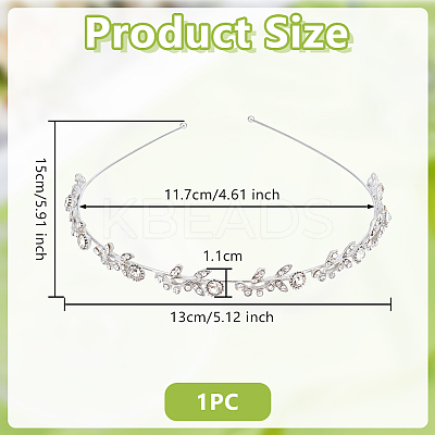 Alloy with Rhinestone Hair Bands for Women Girls AJEW-WH0609-316P-1
