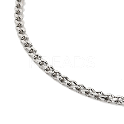 Non-Tarnish 304 Stainless Steel Curb Chain Necklace LS-STAS-C079-19P-1