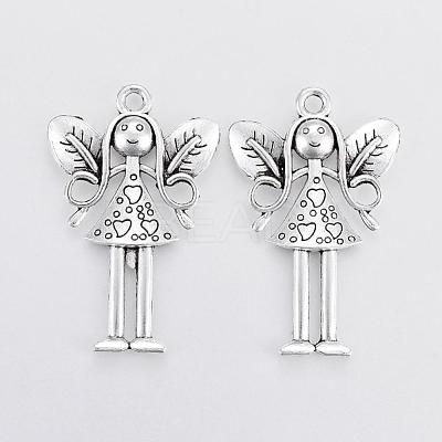 Tibetan Style Girl Alloy Big Pendants PALLOY-E391-32AS-1